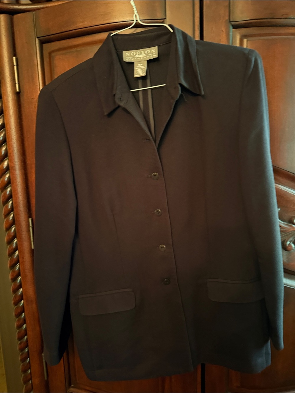 Norton McNaughton Dark Brown Women's Button-Front Blazer